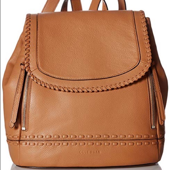 cole haan leather flap backpack
